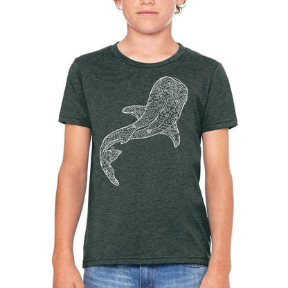 whale-shark heather-forest-youth-tee