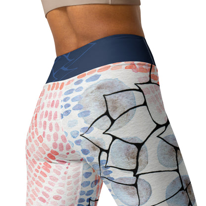 leggings with hand painted watercolor design