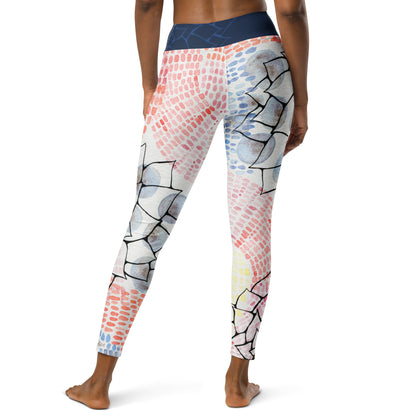 leggings with hand painted watercolor design