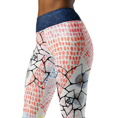 leggings with hand painted watercolor design