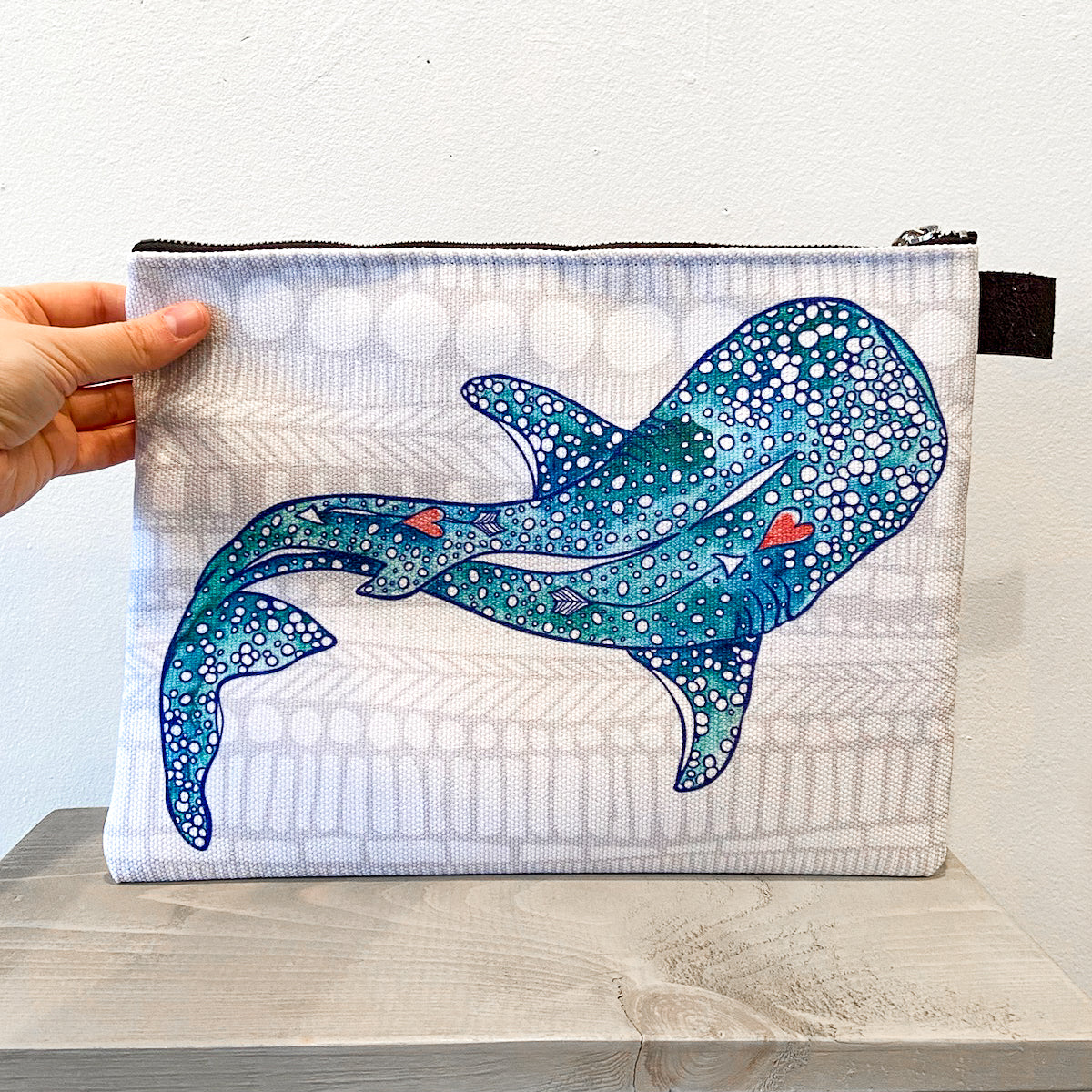 Whale Shark- Zippered Pouch, Large