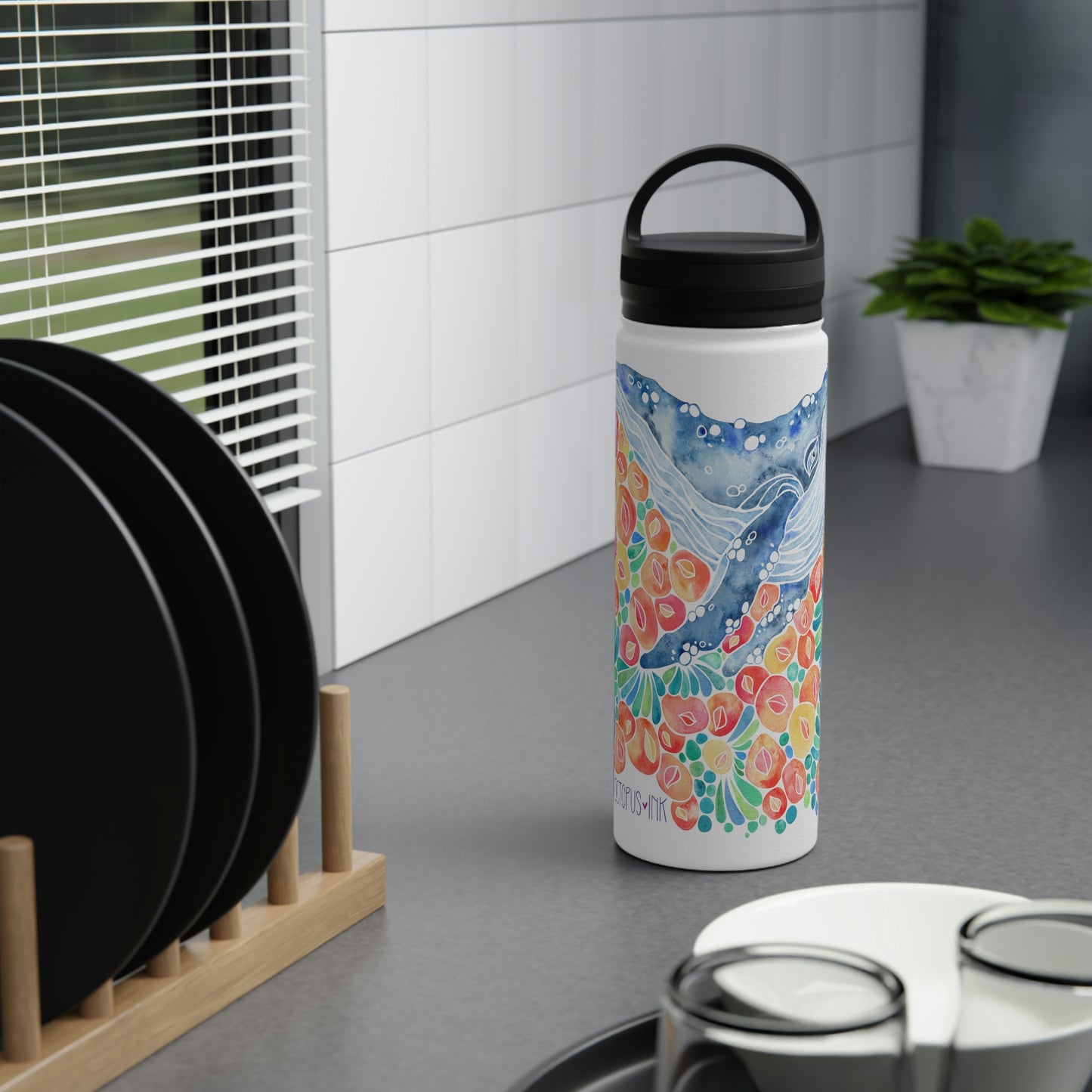 Barnacle Whale- 18oz Stainless Steel Water Bottle