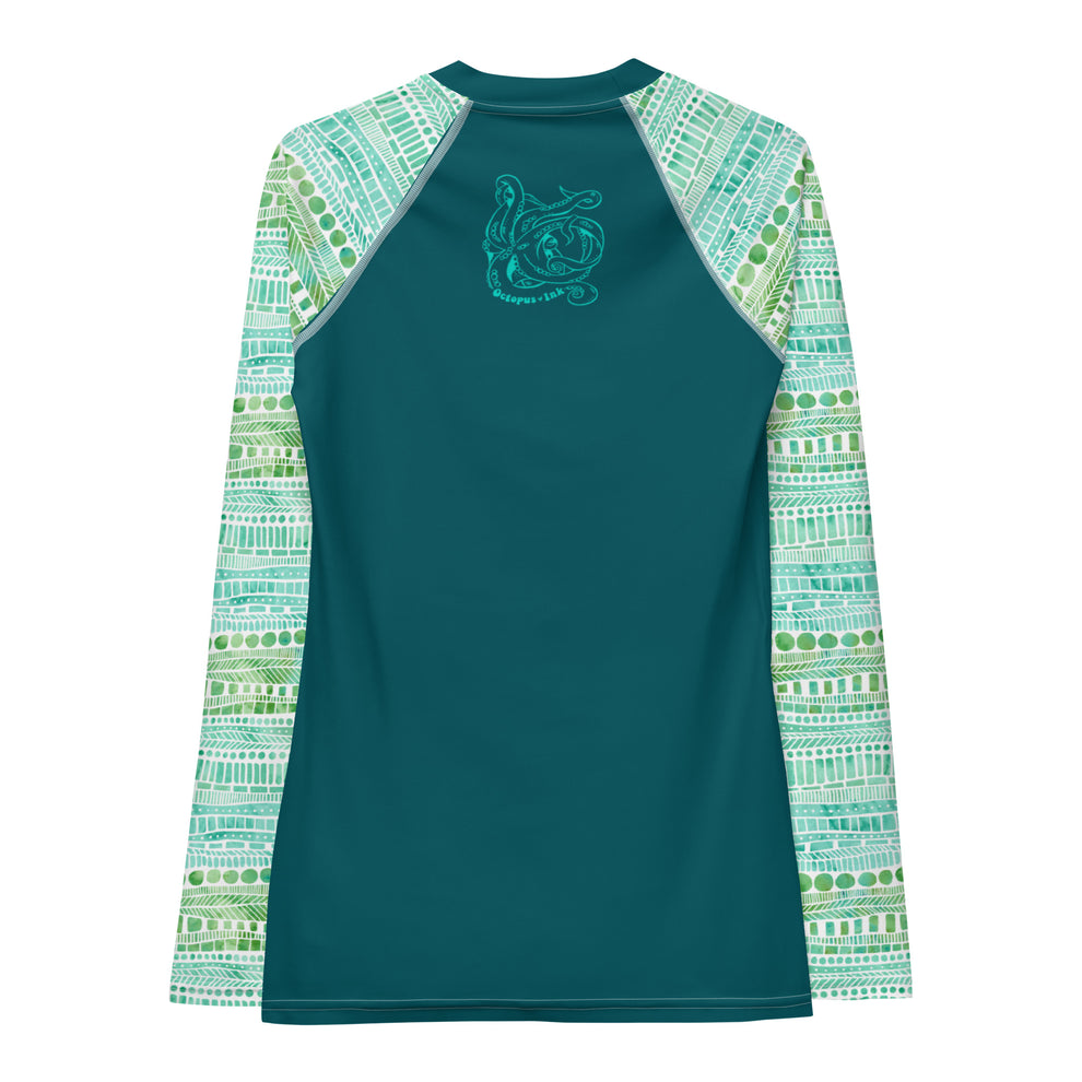 Seaweed | Women's Rash Guard | Hand-Painted Design | Eco-Friendly Sun ...