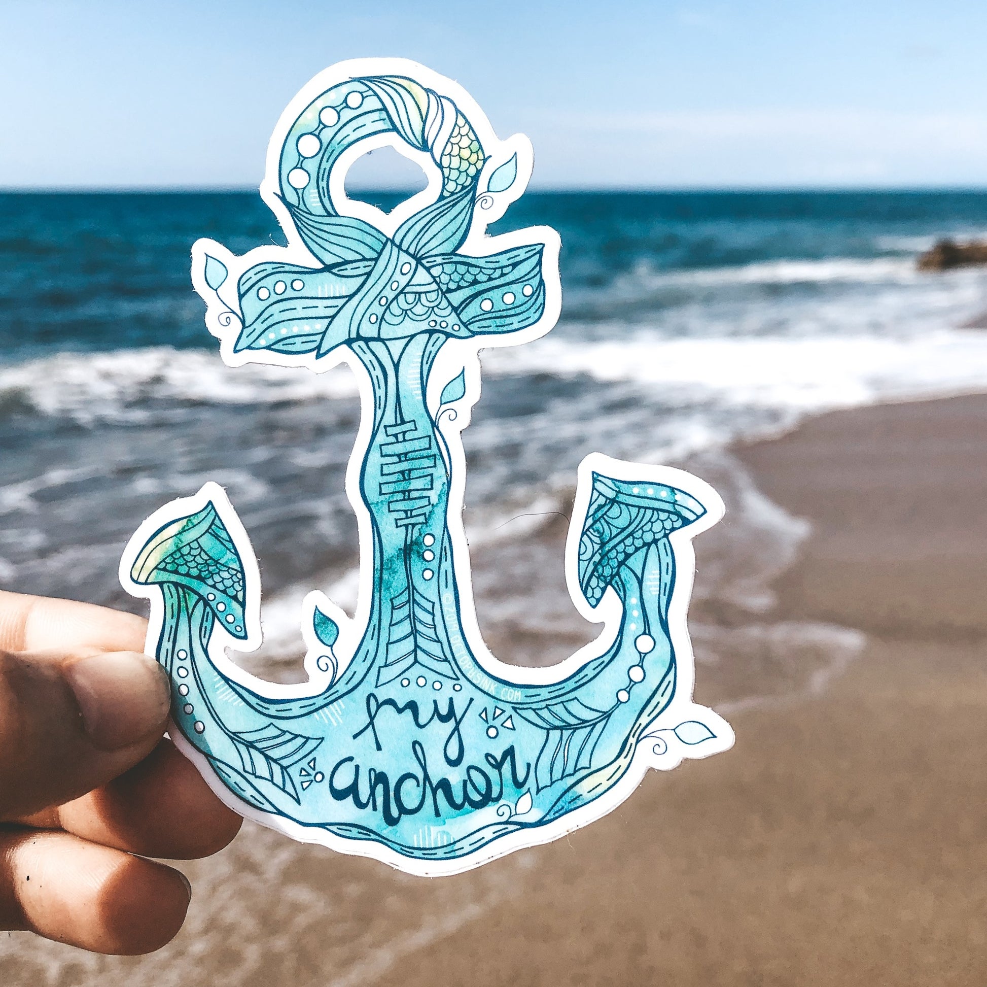 turquoise anchor decal