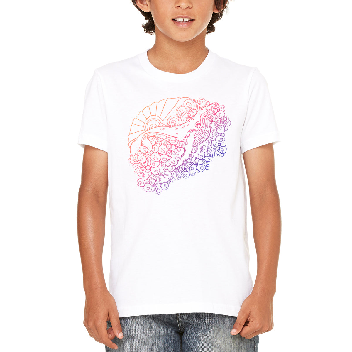 Barnacle Whale (White)- Youth Tee
