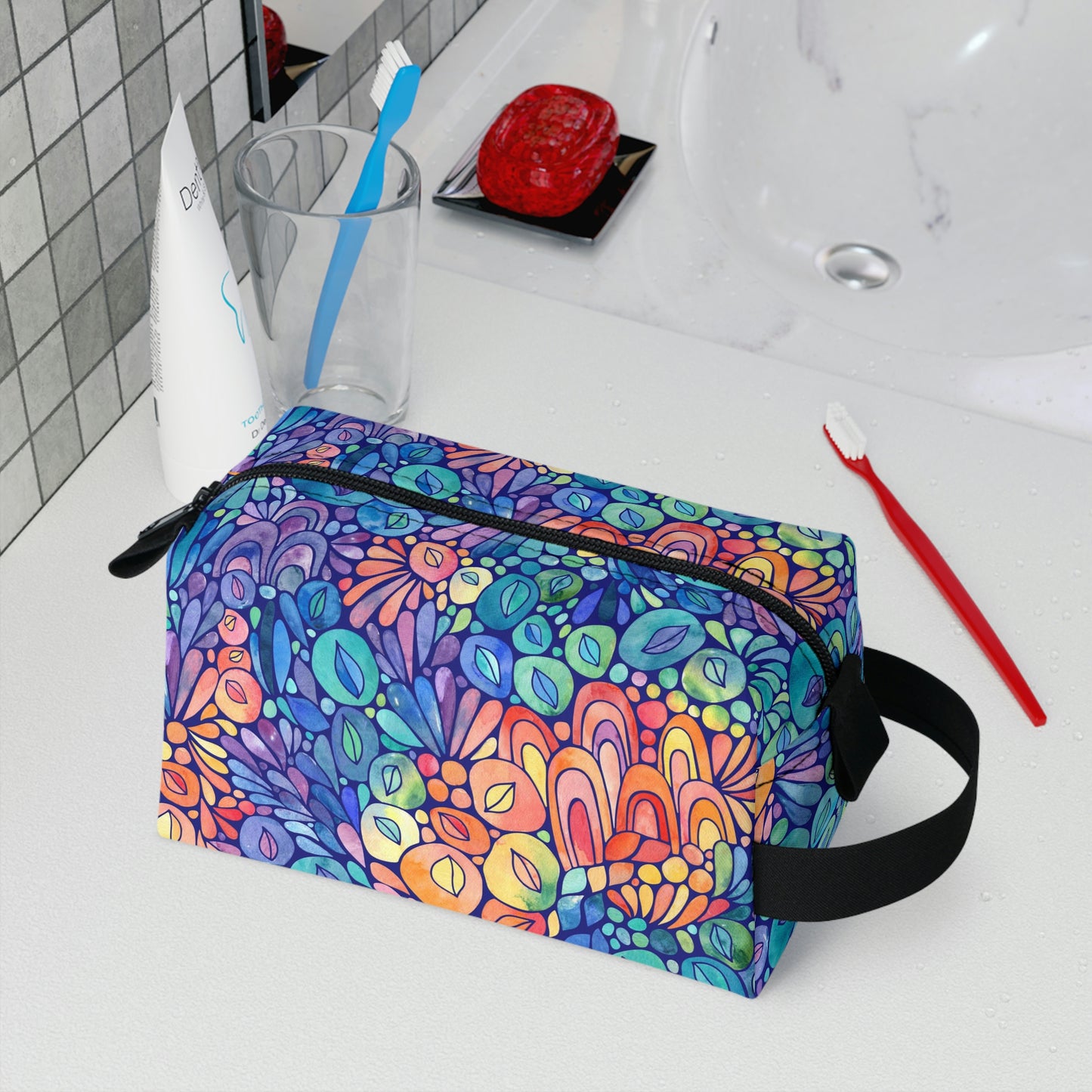 Rainbow Reef (Navy)- Dopp Kit Toiletry Bag