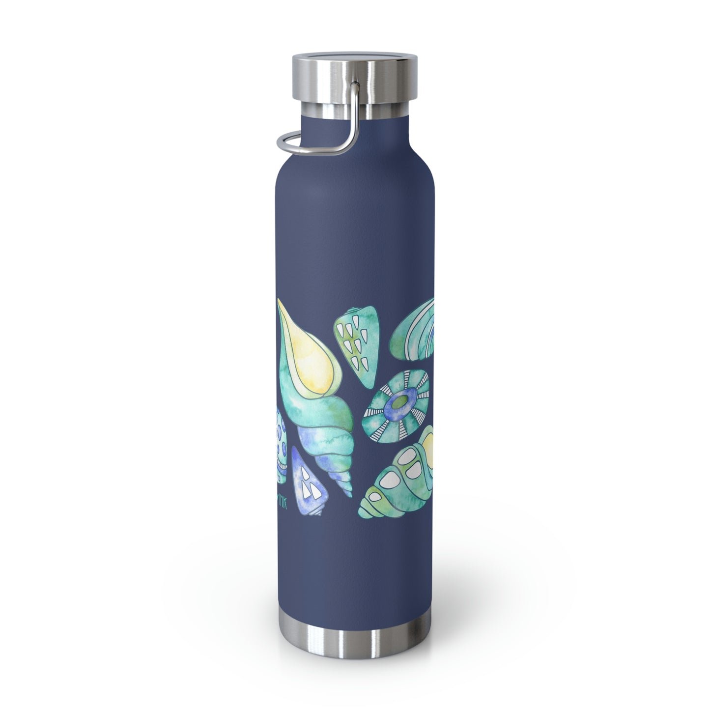 Tide Pool Shells (Navy)- Copper Vacuum Insulated Bottle