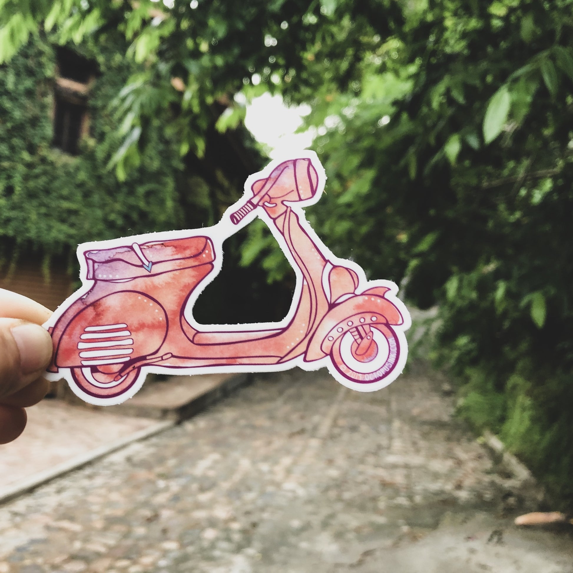 pink vespa sticker