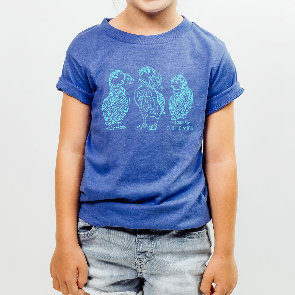Puffin Family (Blue)- Toddler Tee