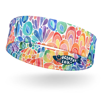 headband featuring a hand painted watercolor octopus design 