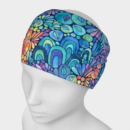 Rainbow Reef (Dark)- Wide Headband