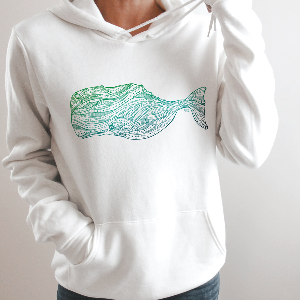 Sperm Whale (White)- Fleece Pullover