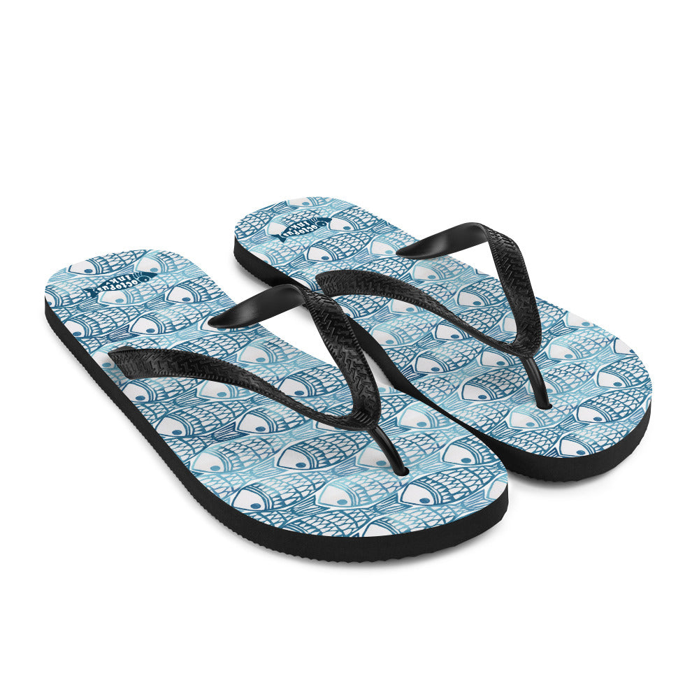 Fish School Flip Flops Octopus Ink