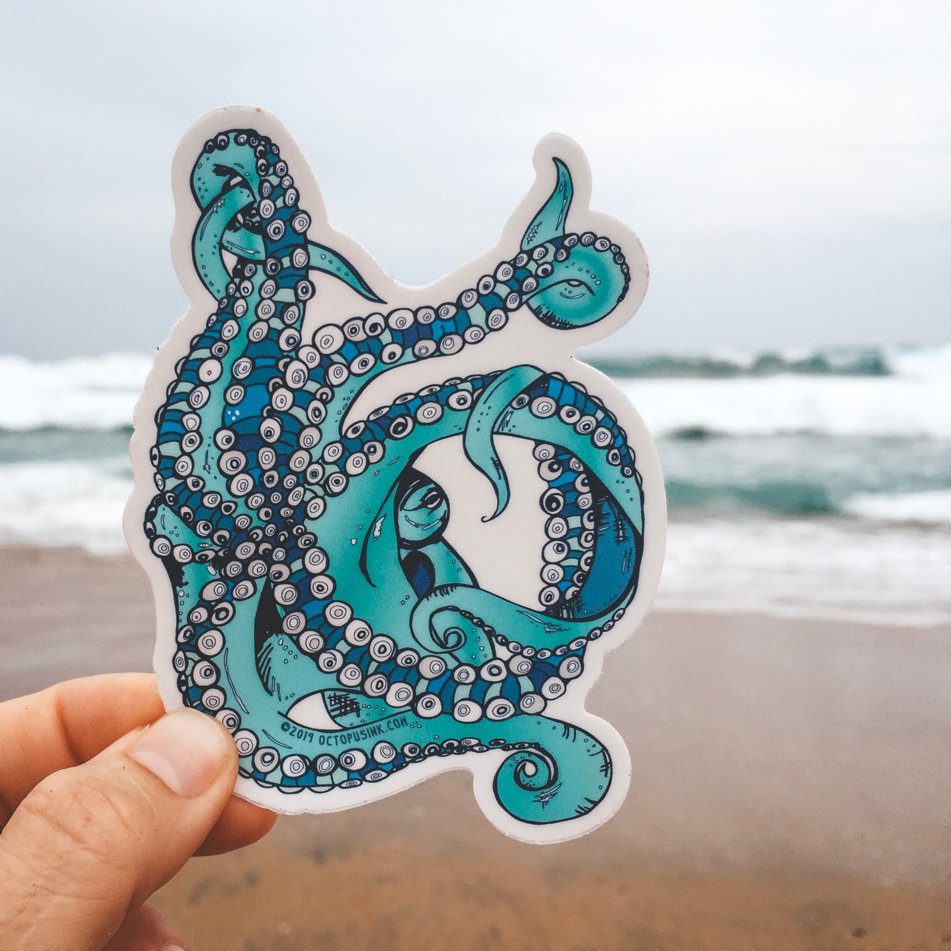 blue octopus sticker