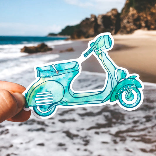 turquoise vespa sticker