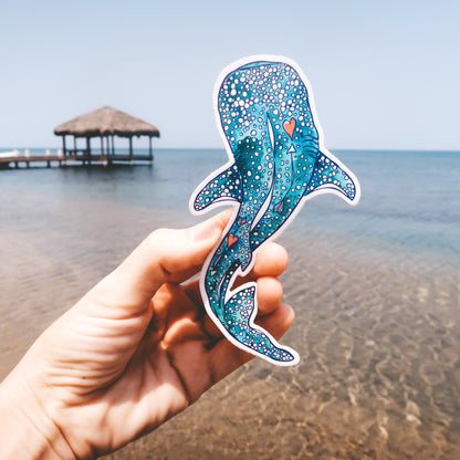 watercolored whale shark sticker