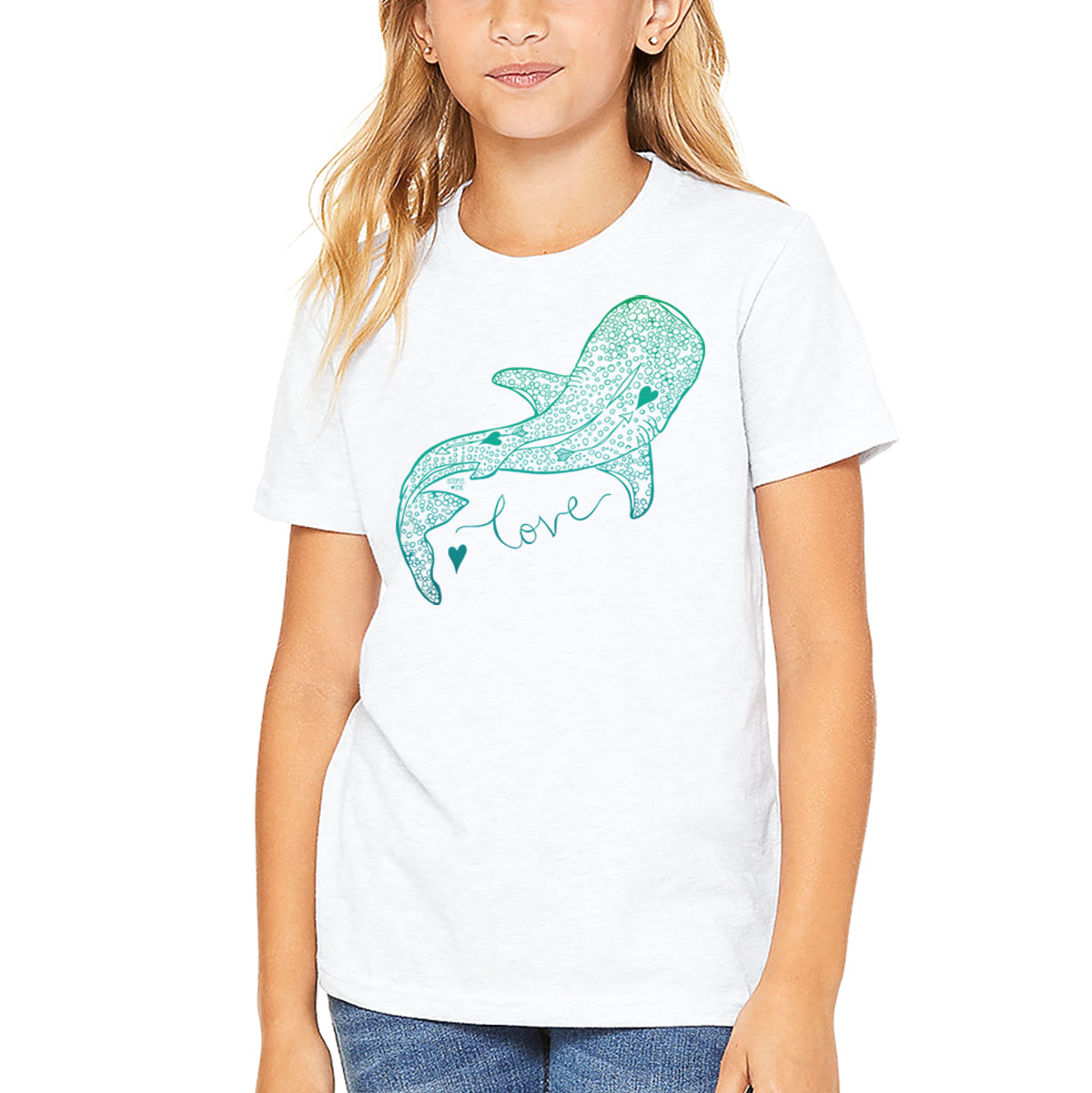 Whale Shark Love (White)- Youth Tee