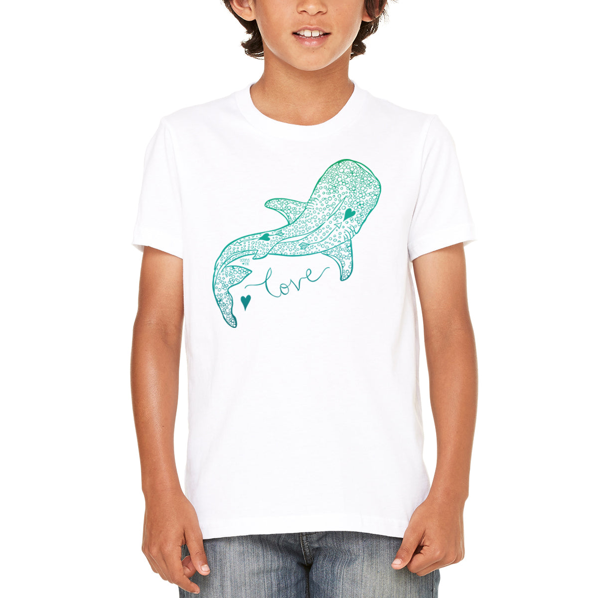 Whale Shark Love (White)- Youth Tee