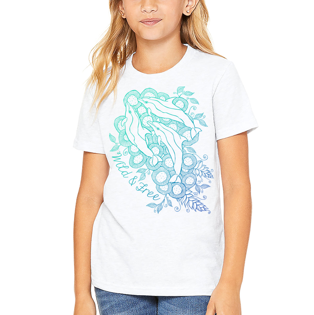 Wild Dolphins (White)- Youth Tee